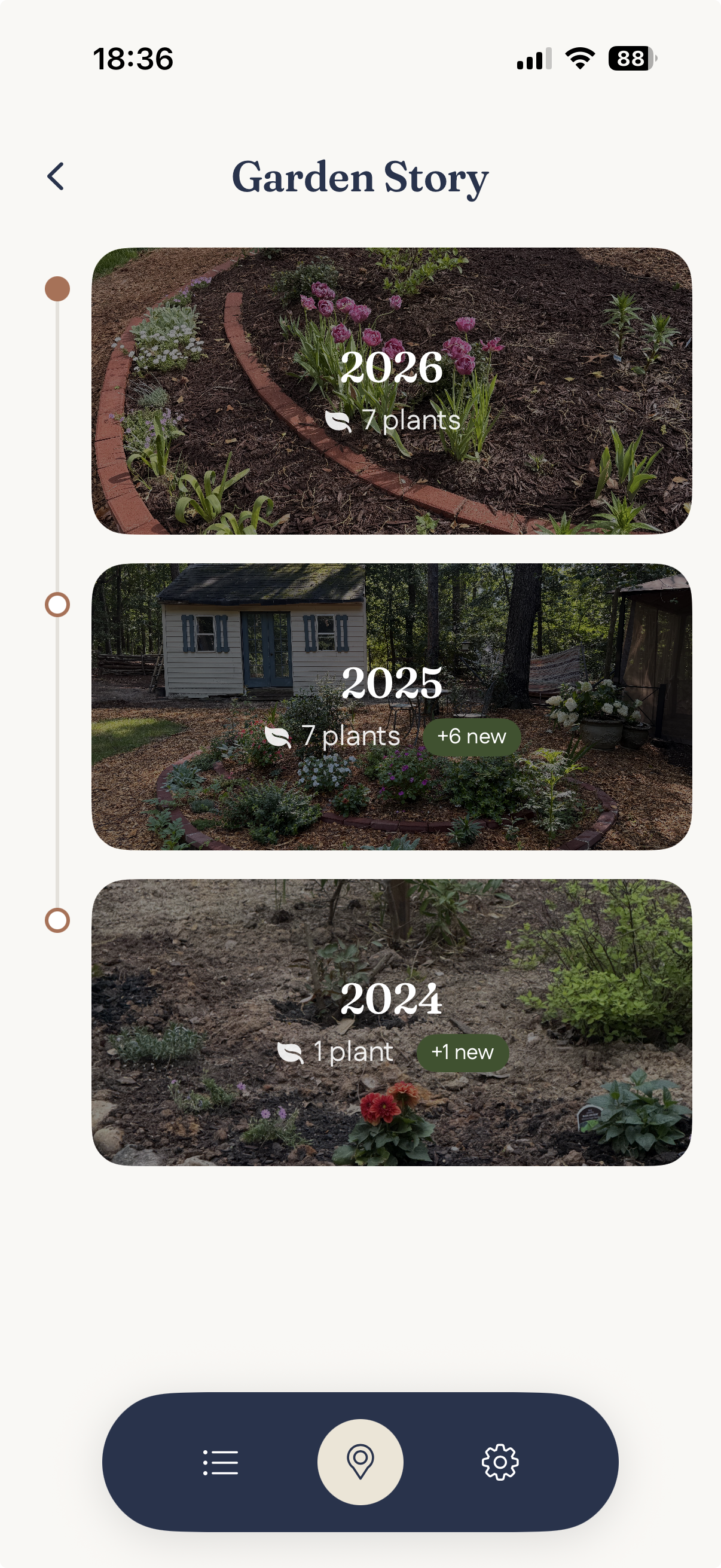 Track your garden year by year screenshot